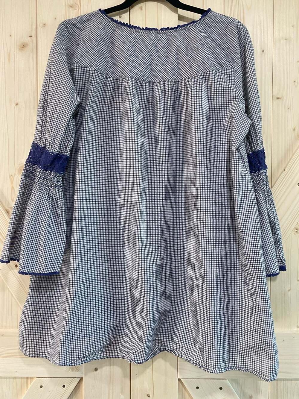 Odd Molly Gingham Floral Embroidered Tunic Blouse Size 4 - Picture 7 of 11